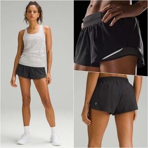 Lululemon Run Low-Rise Lined Shorts Black 8 NWOT